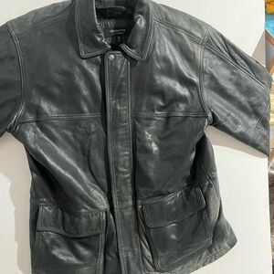 Vintage Claiborne Men's Lambskin Jacket XL Zip Quilted Lining Mid-Length